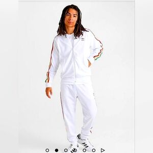 Adidas Originals Adicolor Classics Tracksuit 3pc Set White/Rasta Trim Various